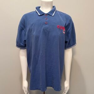 Vintage Baseball Chicago Cubs Blue Polo Shirt with Embroidery Size L